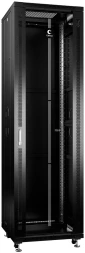 Шкаф серверный Cabeus (SH-05C-42U60/100-BK) напольный 42U 600x1000мм пер.дв.стекл металл 800кг черный 900мм 111.4кг 220град. 2055мм IP20 сталь