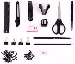 Настольный набор Deli E38250A (15 предметов) пластик черный