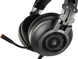 Наушники с микрофоном A4Tech Bloody J527 серый 2м мониторные USB оголовье (J527)