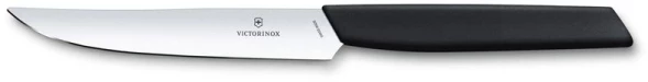 Нож кухонный Victorinox Swiss Modern (6.9003.12) стальной столовый для стейка лезв.120мм прямая заточка черный