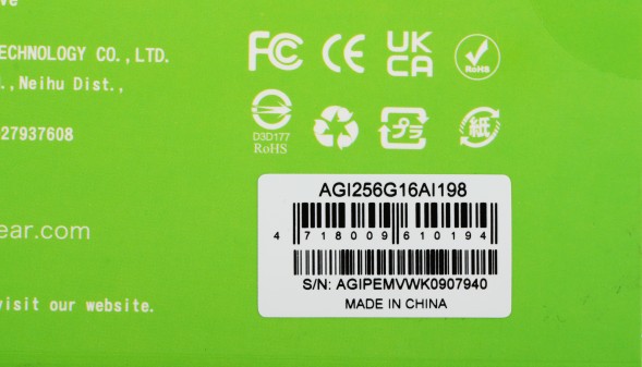 Накопитель SSD AGi PCIe 3.0 x4 256GB AGI256G16AI198 AI198 M.2 2280