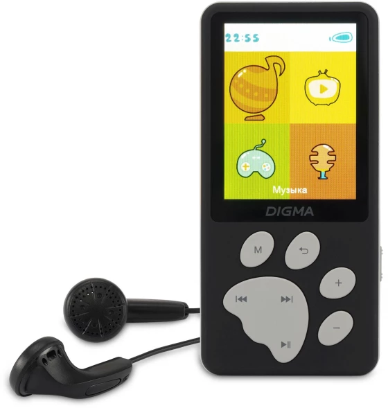 Плеер Hi-Fi Flash Digma S5 8Gb черный/серый/2.4&amp;quot;/FM/microSD/microSDHC