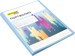 Папка-портфолио с 40 прозр.вклад. Silwerhof Create A4 пластик 0.7мм карм.на лиц.стор. голубой
