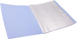 Папка-портфолио с 40 прозр.вклад. Silwerhof Create A4 пластик 0.7мм карм.на лиц.стор. голубой