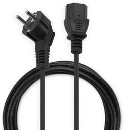 Кабель Buro AN23-1000 IEC C13 Евровилка угловой 1.8м черный