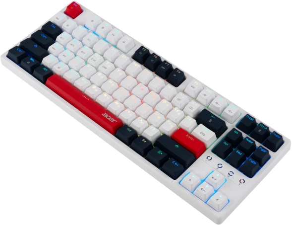 Клавиатура Acer OKR302 механическая белый USB беспроводная BT/Radio Multimedia for gamer для ноутбука LED (ZL.KBDEE.016)