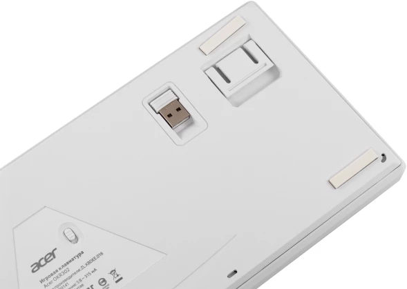 Клавиатура Acer OKR302 механическая белый USB беспроводная BT/Radio Multimedia for gamer для ноутбука LED (ZL.KBDEE.016)