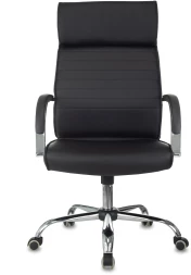 Кресло руководителя Бюрократ T-8010SL черный эко.кожа крестов. металл хром