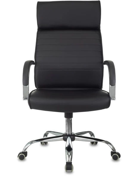 Кресло руководителя Бюрократ T-8010SL черный эко.кожа крестов. металл хром