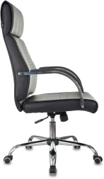 Кресло руководителя Бюрократ T-8010SL черный эко.кожа крестов. металл хром