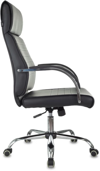 Кресло руководителя Бюрократ T-8010SL черный эко.кожа крестов. металл хром