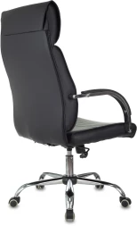 Кресло руководителя Бюрократ T-8010SL черный эко.кожа крестов. металл хром