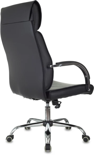 Кресло руководителя Бюрократ T-8010SL черный эко.кожа крестов. металл хром