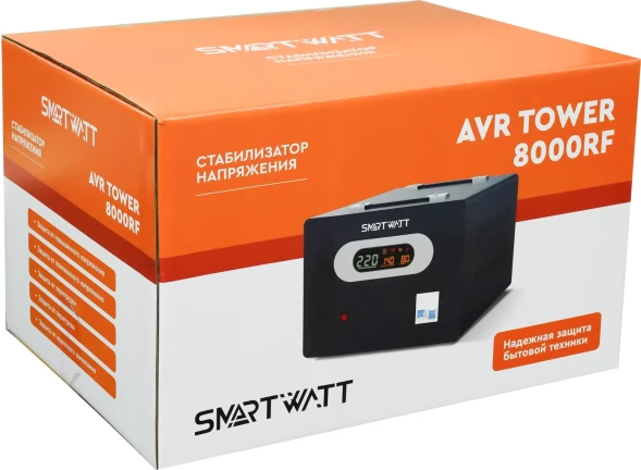Стабилизатор напряжения Smartwatt AVR Tower 8000RF 8000ВА черный