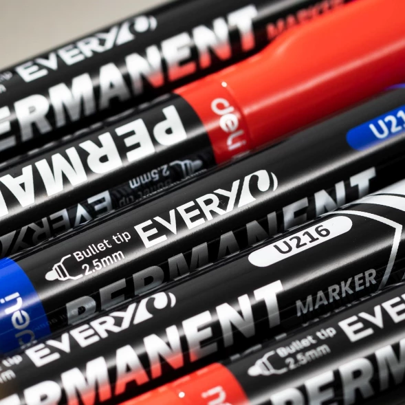 Маркер перманентный Deli EU216-BL Everyu круг. пулевидный пиш. наконечник 2.5мм заправляемый синий