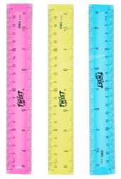 Линейка Deli E6208 пластик дл.20см ассорти гибкая/двухсторонняя шкала