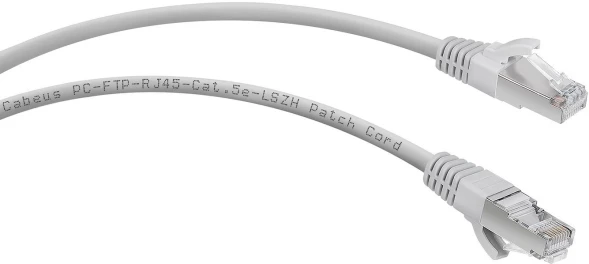 Патч-корд Cabeus PC-FTP-RJ45-CAT.5E-10M-LSZH F/UTP RJ-45 вил.-вилка RJ-45 кат.5E 10м серый LSZH