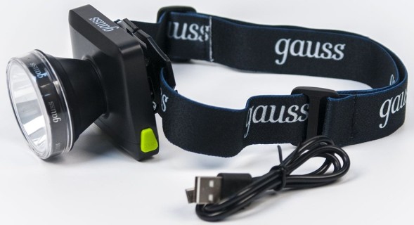Фонарь налобный Gauss GFL401 черный 5Вт лам.:светодиод. (GF401)