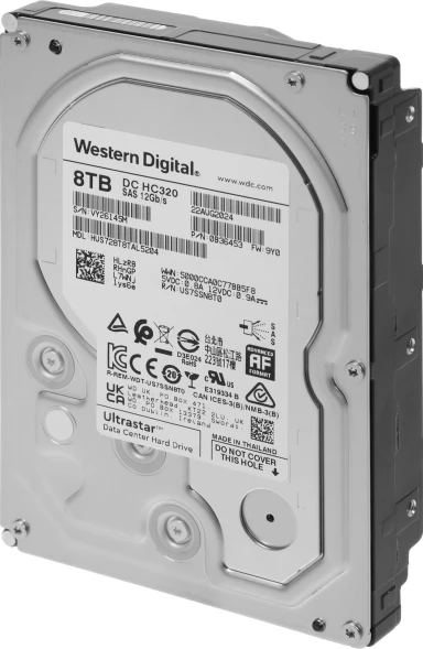 Жесткий диск WD SAS 3.0 8TB 0B36453 HUS728T8TAL5204 Server Ultrastar DC HC320 512E (7200rpm) 256Mb 3.5&amp;quot;