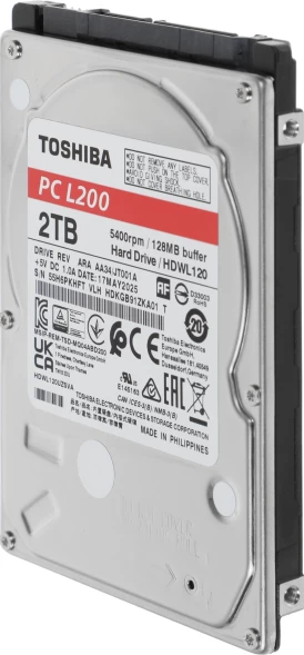Жесткий диск Toshiba SATA-III 2TB HDWL120UZSVA Notebook L200 (5400rpm) 128Mb 2.5&amp;quot;