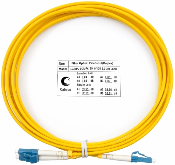 Патч-корд Cabeus FOP(D)-9-LC-LC-3M 2x9/125 OS2 LC дуплекс-LC дуплекс 3м LSZH желтый