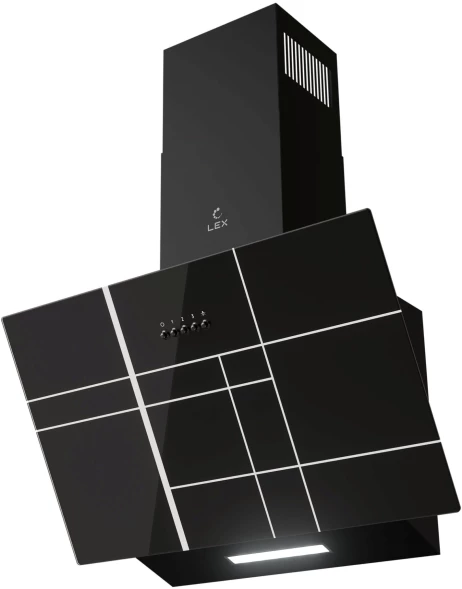 Вытяжка каминная Lex Moza 600 R1 черный управление: кнопочное (1 мотор)