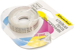 Клейкая лента двухсторонняя Silwerhof прозрачная шир.12мм дл.12.7м полипропилен на диспенсере