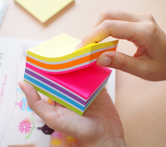 Блок самоклеящийся бумажный Stick`n 21539 76x76мм 400лист. 70г/м2 неон+пастель 7цв.в упак.