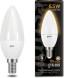 Лампа светодиодная Gauss Black 6.5Вт цок.:E14 свеча 220B 3000K св.свеч.бел.теп. C37 (упак.:10шт) (103101107)