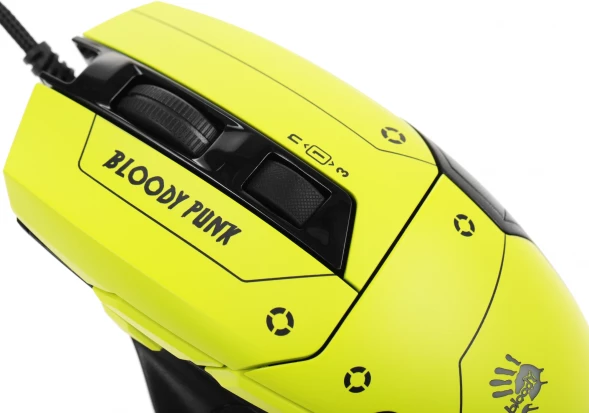 Мышь A4Tech Bloody W70 Max Punk желтый/черный оптическая (10000dpi) USB (11but)