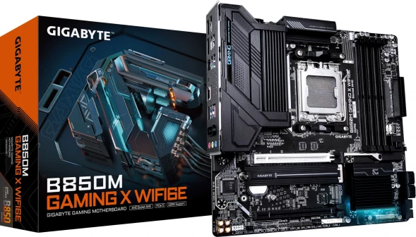 Материнская плата Gigabyte B850M GAMING X WF6E SocketAM5 AMD B850 4xDDR5 mATX AC`97 8ch(7.1) 2.5Gg RAID+HDMI