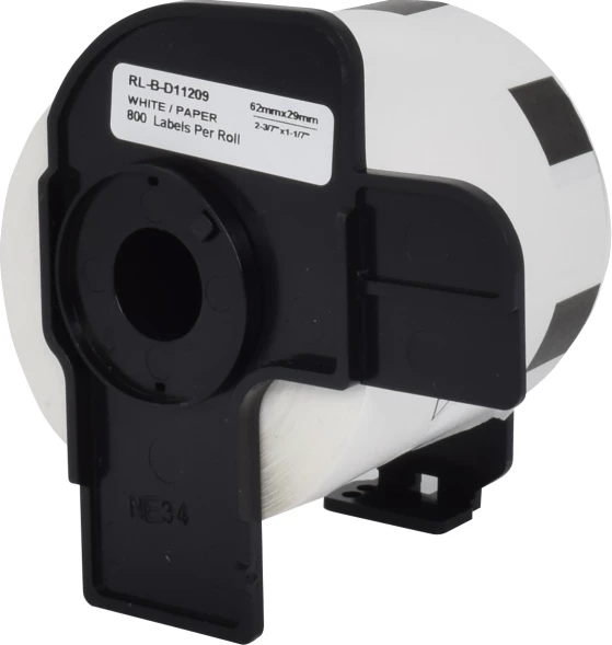 Картридж ленточный Cactus CS-DK11209 DK-11209 черный на белом для Brother P-touch QL-500, QL-550, QL-700, QL-800