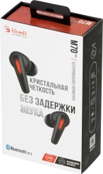 Гарнитура вкладыши A4Tech Bloody M70 черный/красный беспроводные bluetooth в ушной раковине (M70 BLACK+ RED)