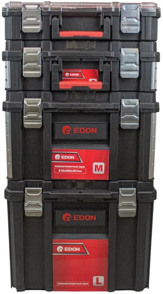 Ящик для инструментов Edon TH-2225 4отд. черный (39767)