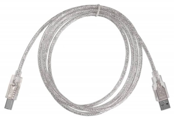 Кабель Buro USB A(m) USB B(m) 1.8м (USB2.0-AM/BM-Trans) прозрачный