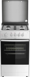 Плита газовая Darina 1B1 GM 441 018 W 4 конфорки стеклянная крышка чугунные решётки