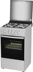 Плита газовая Darina 1B1 GM 441 018 W 4 конфорки стеклянная крышка чугунные решётки