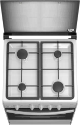Плита газовая Darina 1B1 GM 441 018 W 4 конфорки стеклянная крышка чугунные решётки