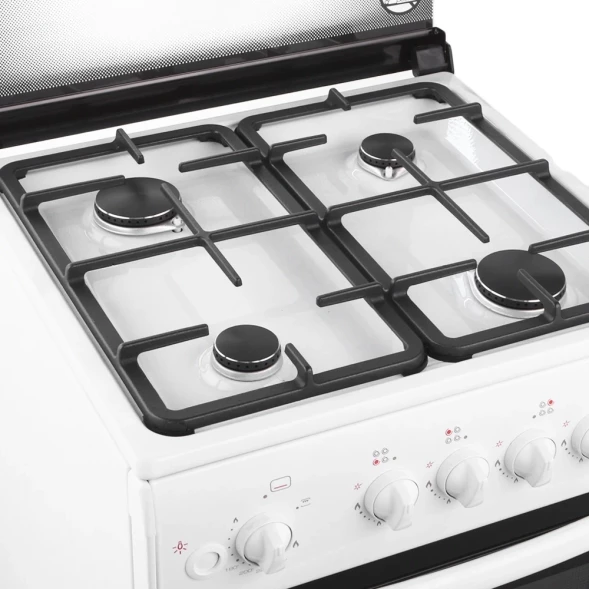 Плита газовая Darina 1B1 GM 441 018 W 4 конфорки стеклянная крышка чугунные решётки
