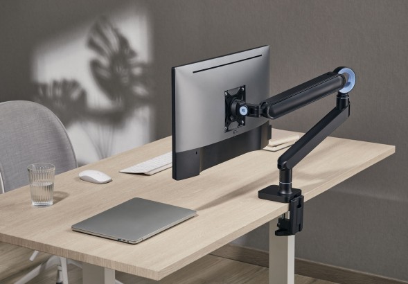 Кронштейн для мониторов Ultramounts UM719B черный 17&amp;quot;-35&amp;quot; макс.10.5кг крепление к столешнице поворот и наклон