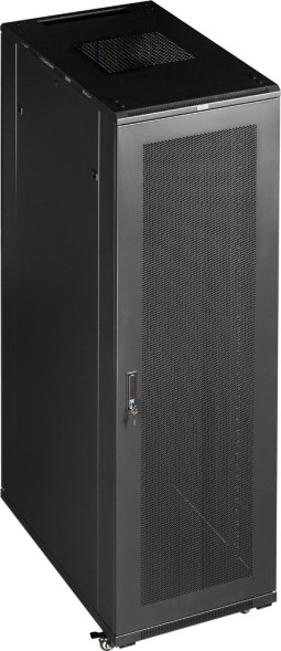 Шкаф коммутационный Lanmaster Business (TWT-CBB-32U-6X8-P1) напольный 32U 600x800мм пер.дв.перфор. задн.дв.перфор.2-хст. 2 бок.пан. 800кг черный IP20