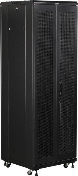 Шкаф коммутационный Lanmaster Business (TWT-CBB-32U-6X8-P1) напольный 32U 600x800мм пер.дв.перфор. задн.дв.перфор.2-хст. 2 бок.пан. 800кг черный IP20