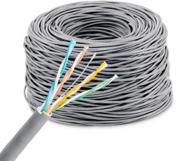 Кабель сетевой Buro BU-COP-057 UTP 4 пары cat6 solid 0.57мм Cu 305м серый