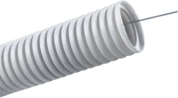 Труба гофр. гибкая ПВХ Cabeus FCPL-20-PVC-100-1-GY внеш.D=20мм с протяжкой 100м сер.