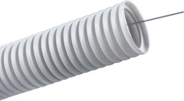 Труба гофр. гибкая ПВХ Cabeus FCPL-20-PVC-100-1-GY внеш.D=20мм с протяжкой 100м сер.