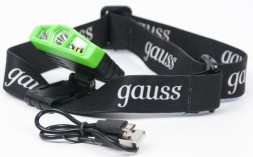Фонарь налобный Gauss GFL406 черный 5Вт лам.:светодиод. (GF406)
