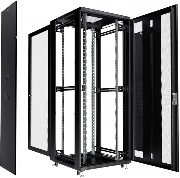 Шкаф серверный Cabeus (ND-05C-47U80/100-BK) напольный 47U 800x1000мм пер.дв.перфор. задн.дв.перфор. 800кг черный 900мм 136кг 220град. 2277мм IP20 сталь