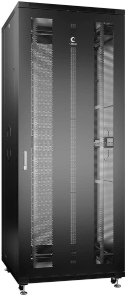 Шкаф серверный Cabeus (ND-05C-47U80/100-BK) напольный 47U 800x1000мм пер.дв.перфор. задн.дв.перфор. 800кг черный 900мм 136кг 220град. 2277мм IP20 сталь