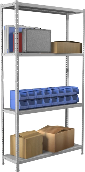 Стеллаж Практик MS Standart 200KD/100x30/4 пол.:4 разборная 2000x1000x300мм серый (S24099243402)