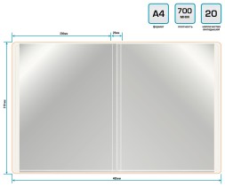 Папка с 20 прозр.вклад. Бюрократ Double Neon DNE07V20OR A4 пластик 0.7мм оранжевый